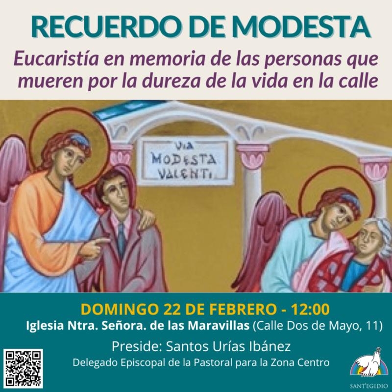 La Comunidad de Sant’Egidio recuerda con una misa en la Iglesia Nuestra Señora de las Maravillas a Modesta Valenti y a quienes mueren por la dureza de la vida en la calle