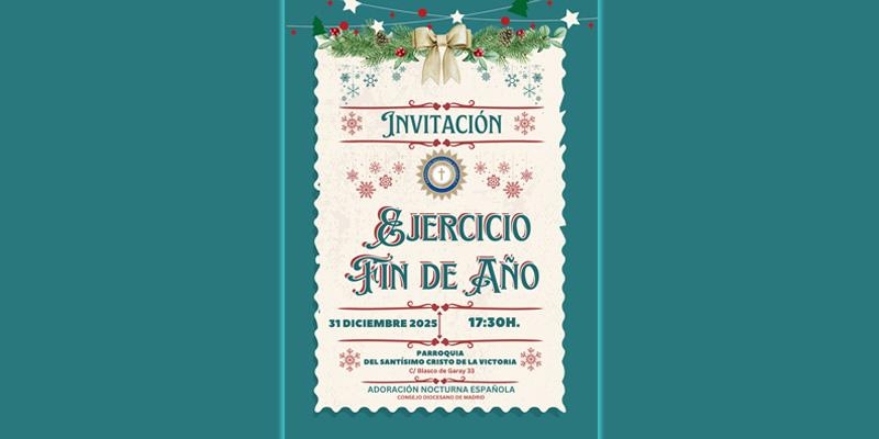 La Adoración Nocturna celebra el 31 de diciembre su Ejercicio de Fin de Año