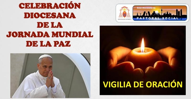Vigilia Diocesana de Oración por la Paz en la catedral de la Almudena presidida por el obispo auxiliar de Madrid, Vicente Martín Muñoz