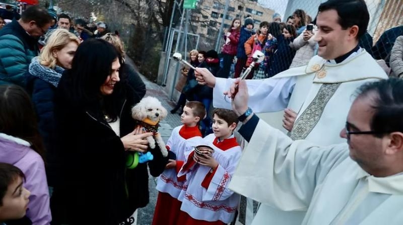 La parroquia san Juan XXIII de Alcobendas celebra la fiesta de san Antón con la bendición de animales