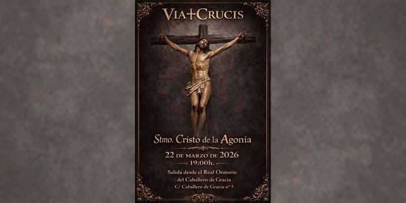 El Oratorio del Caballero de Gracia saca a la calle en vía crucis al Cristo de la Agonía, una talla del siglo XVII