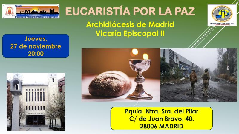 La parroquia Nuestra Señora del Pilar acoge la Eucaristía por la Paz del mes de noviembre
