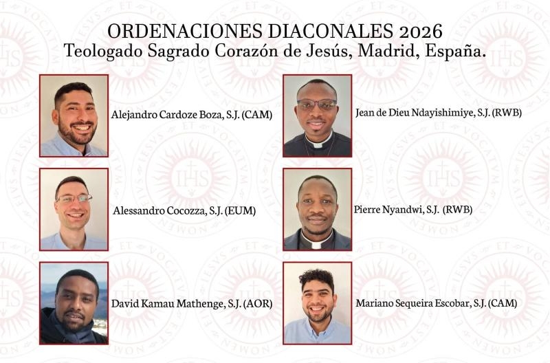Seis jesuitas ordenados diáconos en la Iglesia de San Francisco de Borja de manos del obispo auxiliar de Madrid, Vicente Martín Muñoz