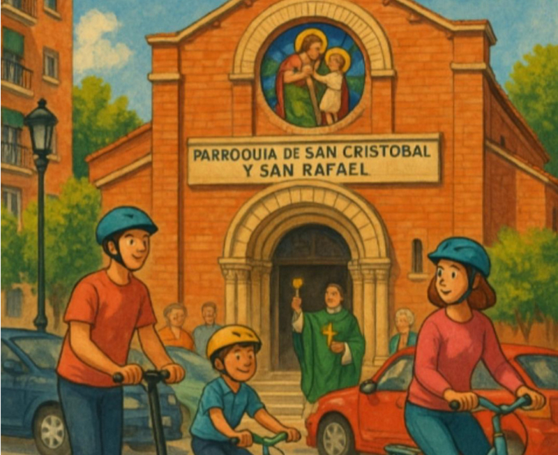 La parroquia de San Cristóbal y San Rafael celebra su fiesta patronal con misa y bendición de vehículos