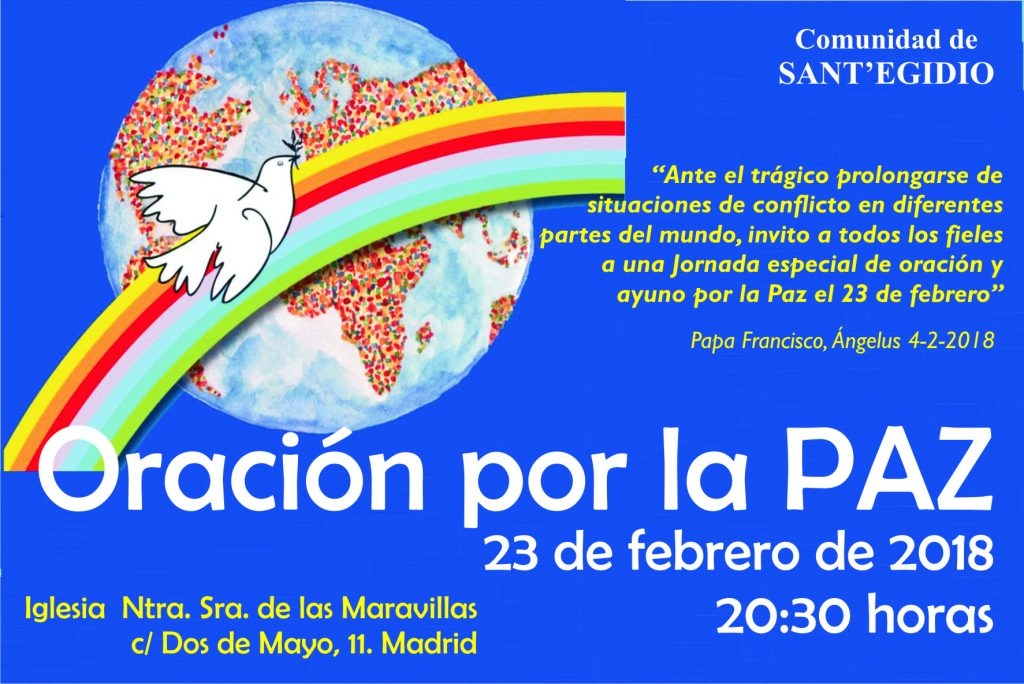 La Comunidad de Sant’Egidio convoca a una oración por la paz en Nuestra Señora de las Maravillas