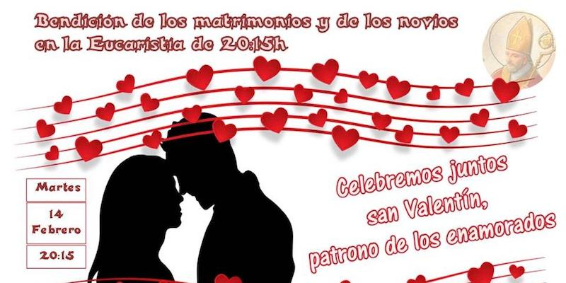 Sagrado Corazón de Jesús festeja a san Valentín bendiciendo a parejas de novios y a matrimonios