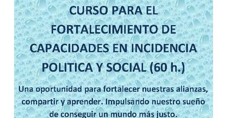Confer anuncia para abril un curso sobre incidencia social y políticas promovido por REDES