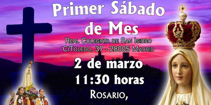 Los Heraldos del Evangelio acompañan en la colegiata la práctica del primer sábado del mes de marzo