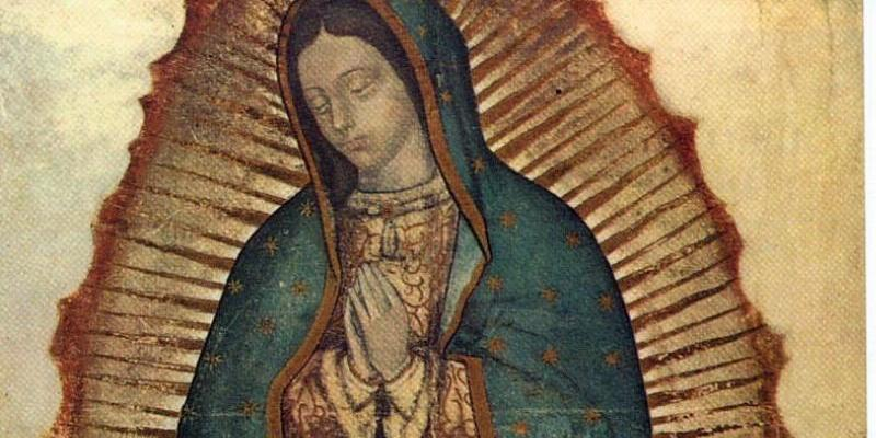 Jesús y María recibe la visita de un icono de Nuestra Señora de Guadalupe
