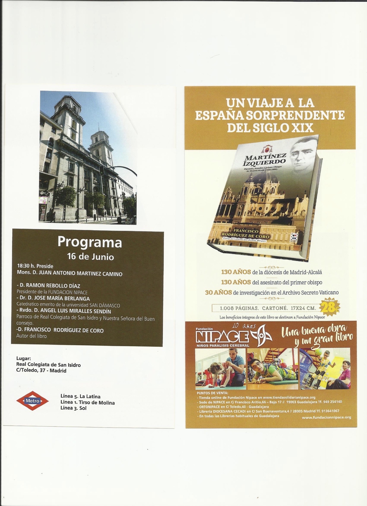 Monseñor Martínez Camino presenta en la colegiata de San Isidro un libro sobre Martínez Izquierdo