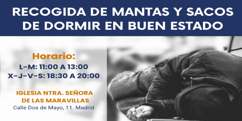 ¡Llegó el frío!: La Comunidad de Sant’ Egidio recoge mantas y sacos de dormir para calentar a los “Amigos de la Calle”