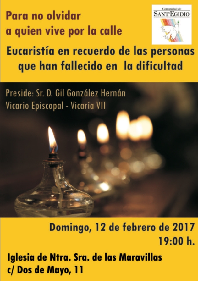 La Comunidad de Sant’Egidio ofrece una Eucaristía en recuerdo de las personas fallecidas en la dificultad