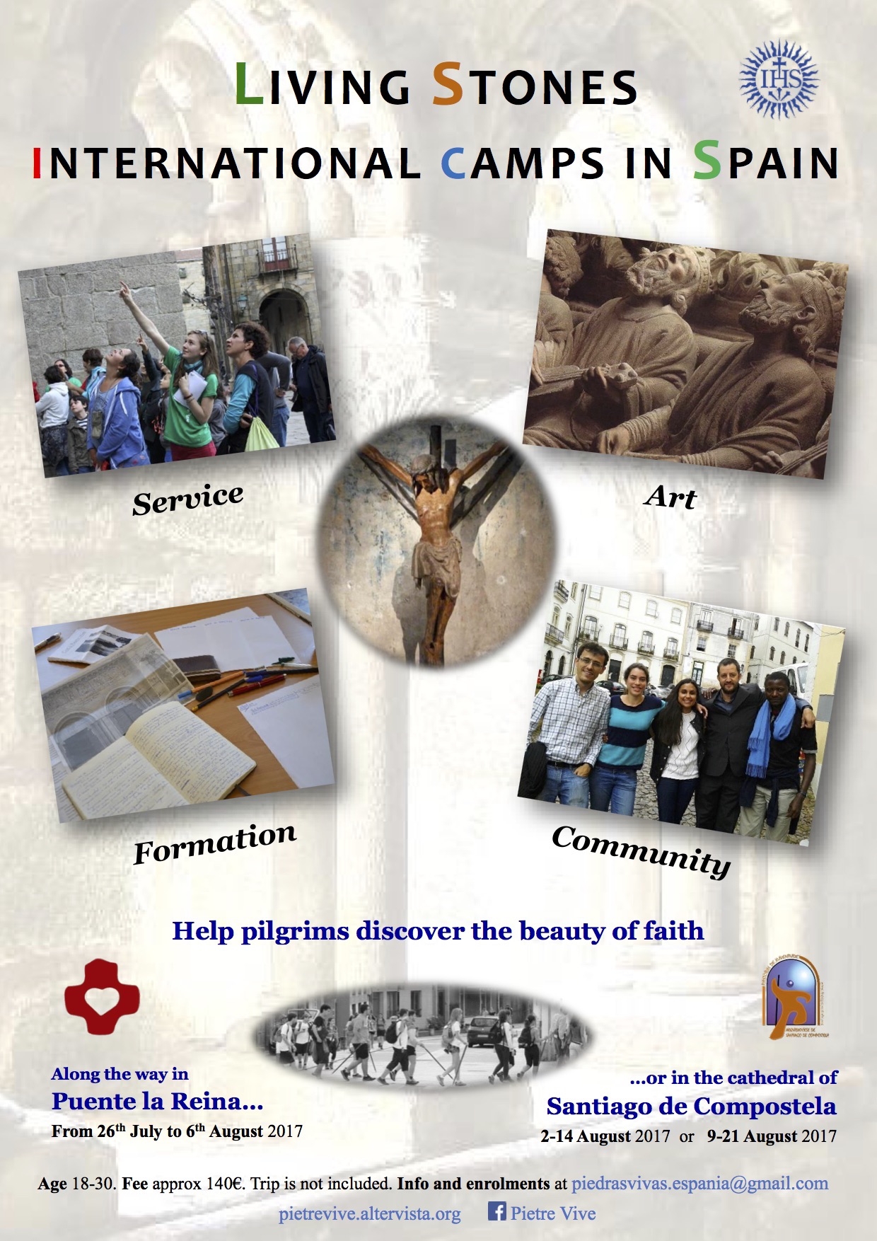 Termina el plazo para apuntarse a los campos de verano de Piedras Vivas en Santiago de Compostela y Puente la Reina