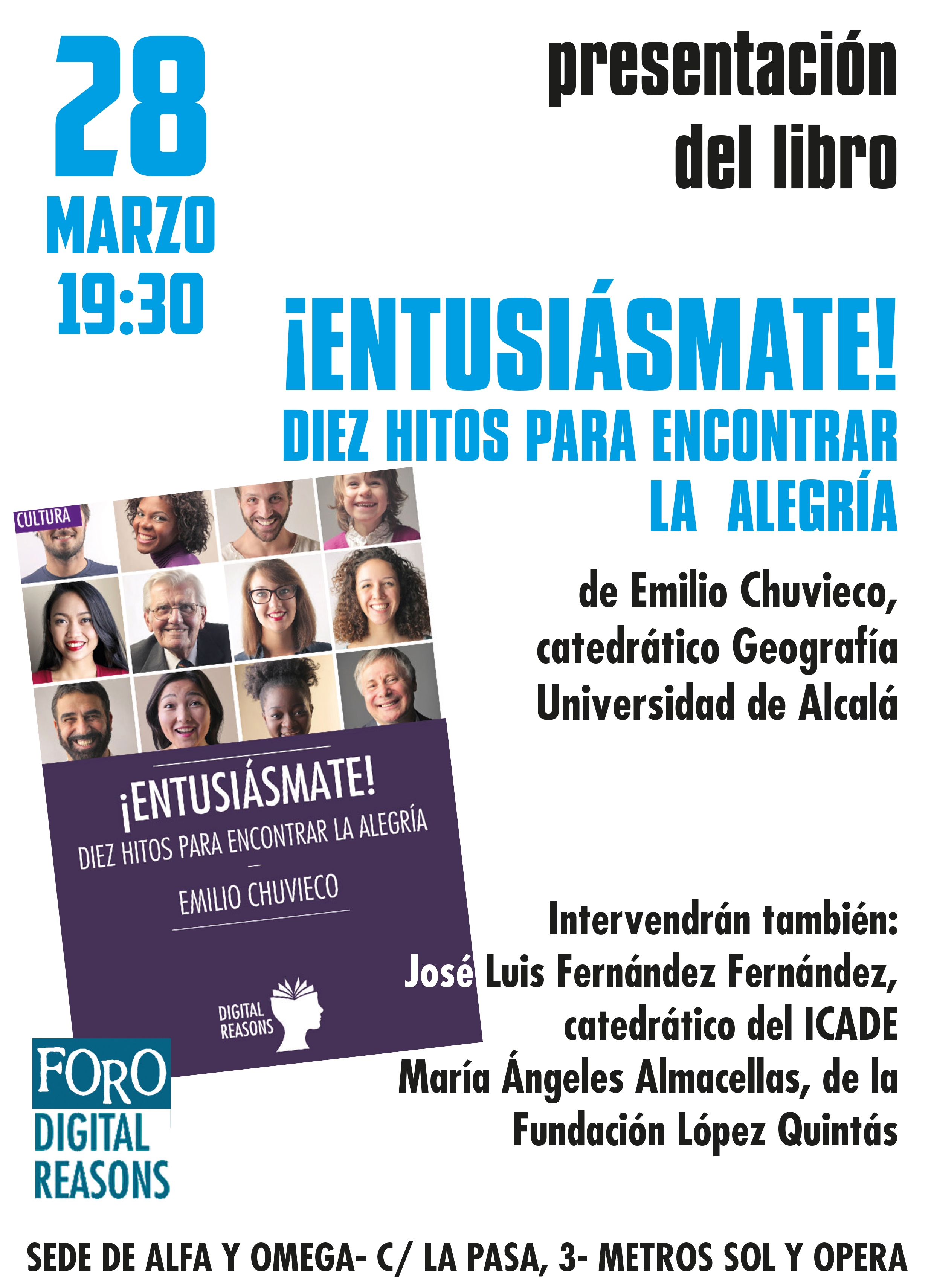 El salón de 'Alfa y Omega' acoge la presentación del libro 'Entusiásmate'