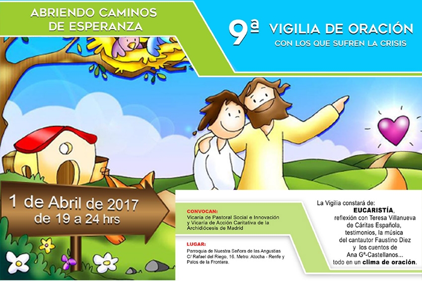 Las vicarías de Pastoral Social y Acción Caritativa organizan la 9ª Vigilia de oración con los que sufren la crisis este sábado