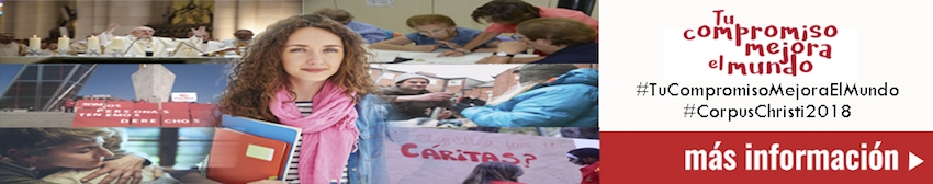 Cáritas Madrid instala una mesa informativa en la catedral de la Almudena en la solemnidad del Corpus