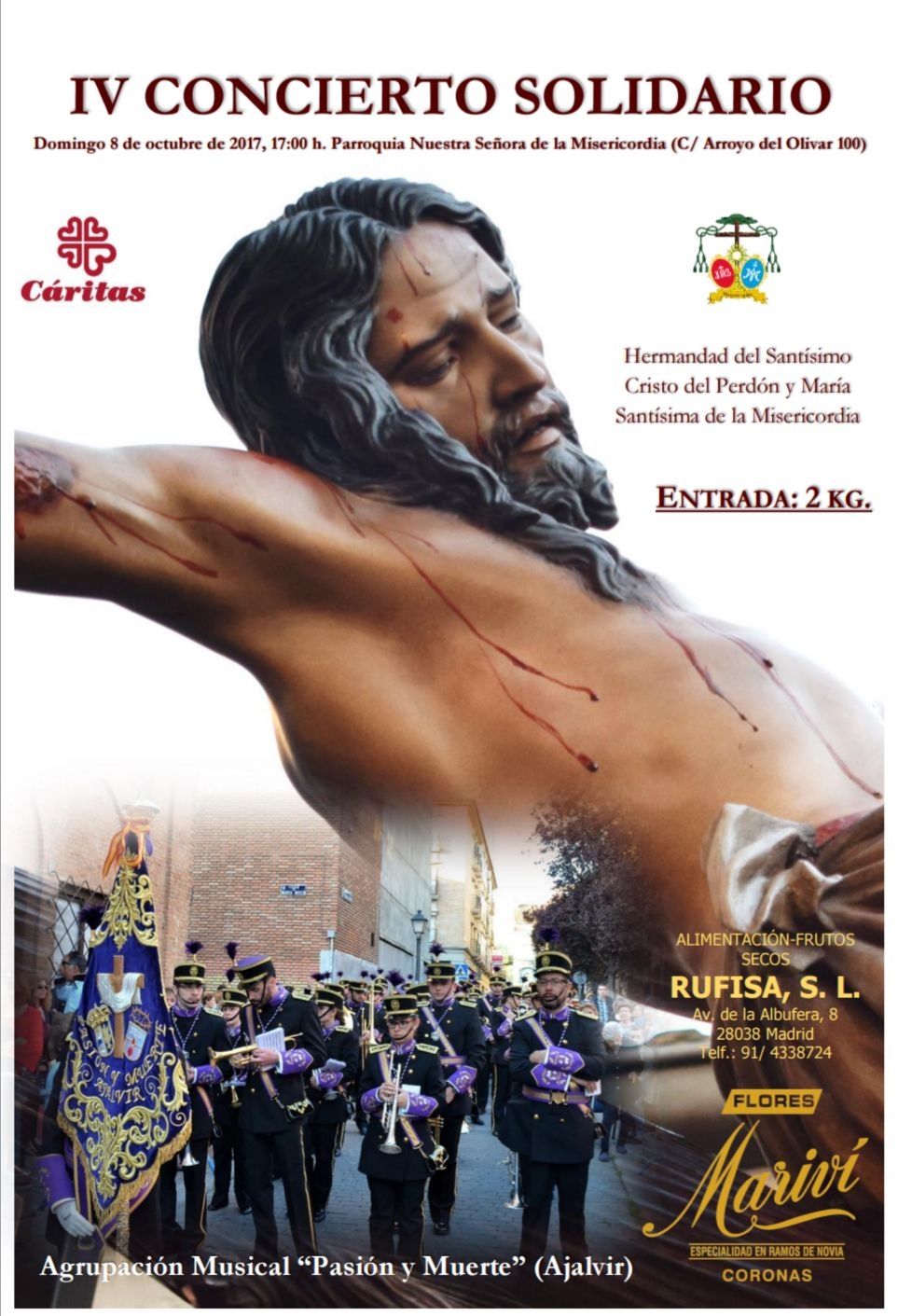 La Hermandad del Perdón organiza su IV Concierto solidario a beneficio de Cáritas