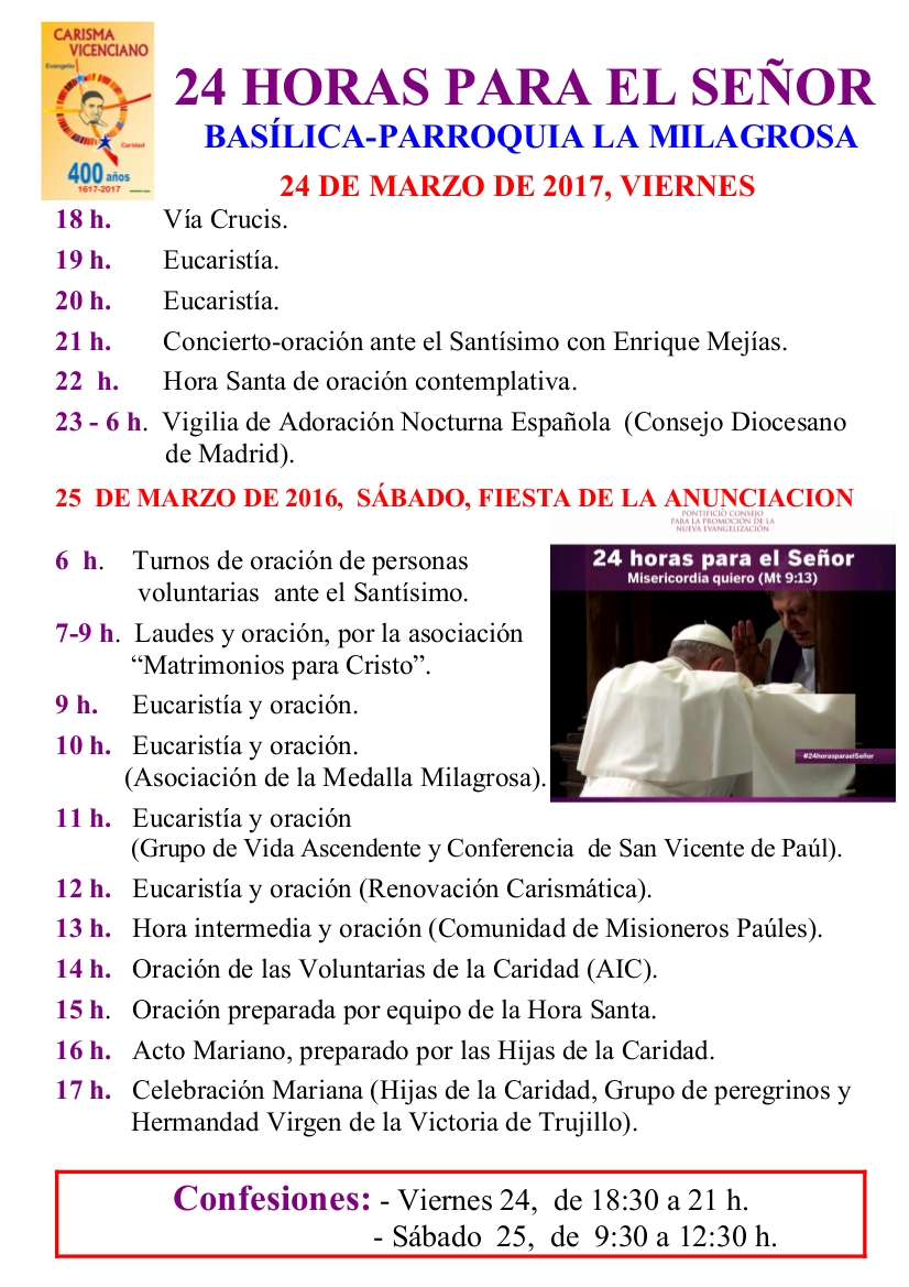 La basílica de la Milagrosa celebra '24 horas para el Señor'