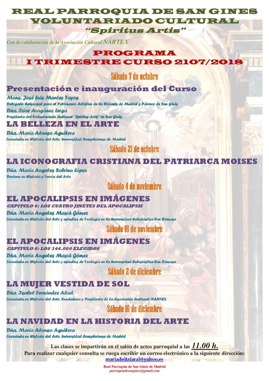 La parroquia de San Ginés organiza un nuevo curso del voluntariado cultural 'Spiritus Artis'