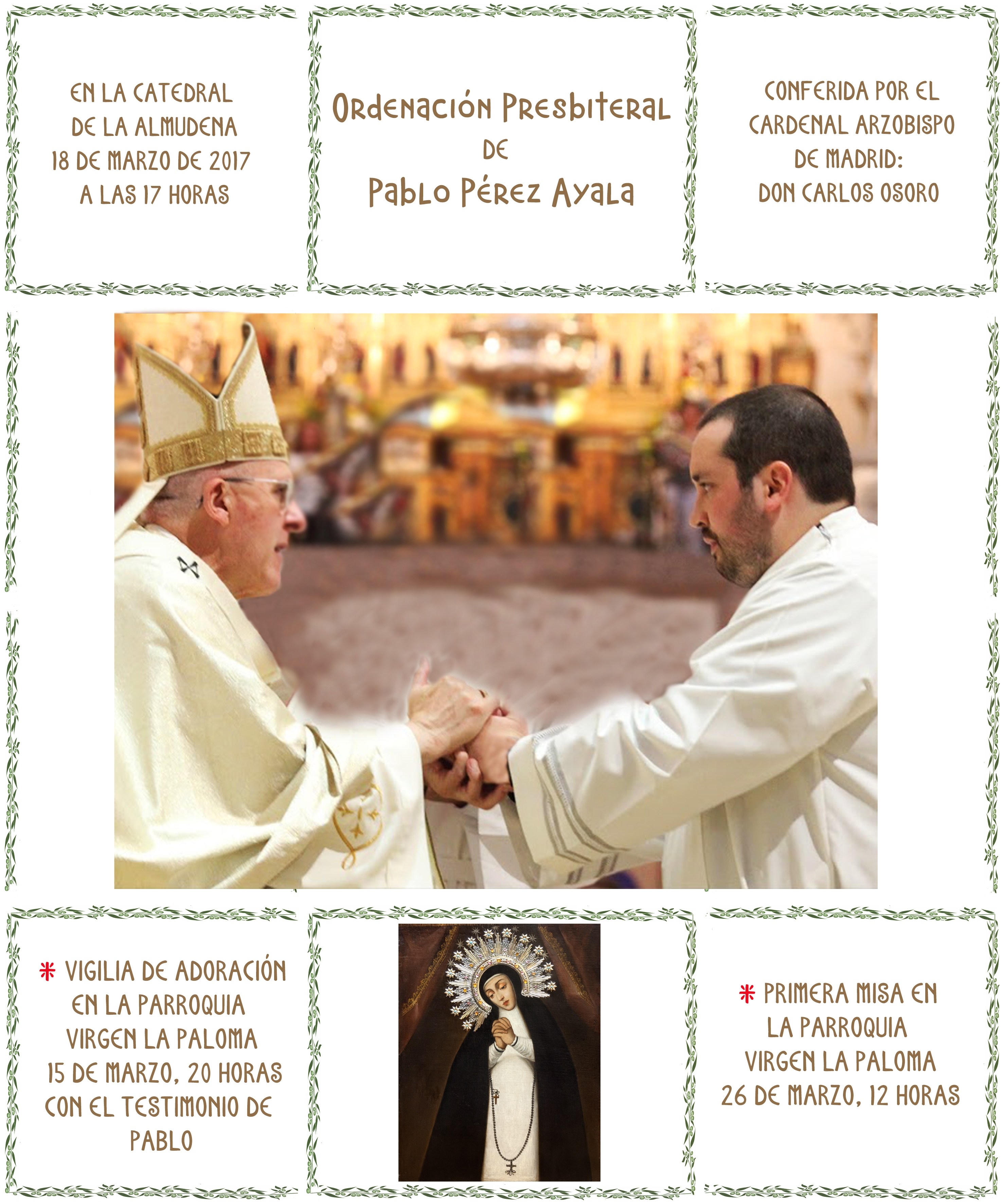 El diácono Pablo Pérez Ayala ofrece su testimonio en la parroquia de La Paloma