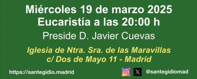 En la festividad de San José, Javier Cuevas, vicario para el Cuidado de la Vida, preside una misa en la Iglesia Nuestra Señora de las Maravillas