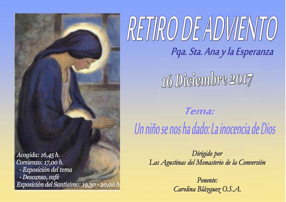 Santa Ana y la Esperanza celebra este sábado un retiro de Adviento