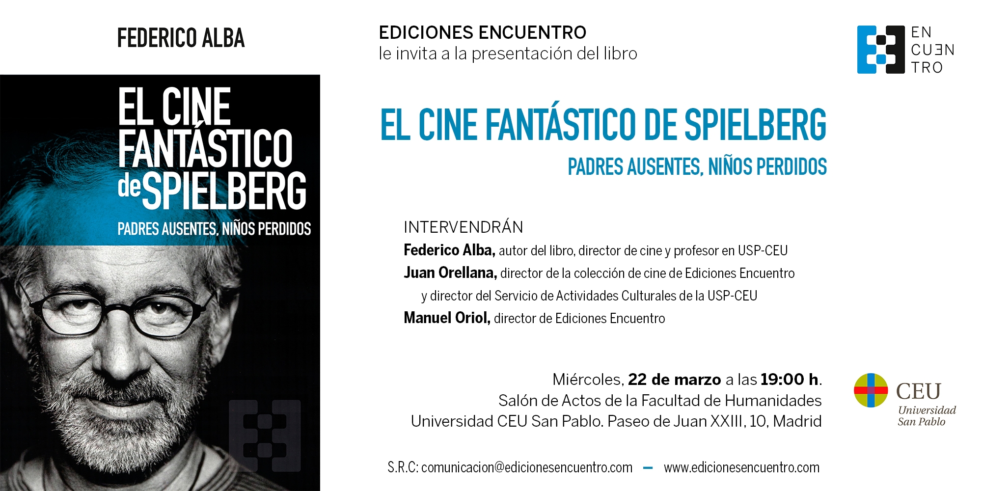 Ediciones Encuentro presenta 'El cine fantástico de Spielberg. Padres ausentes, niños perdidos'