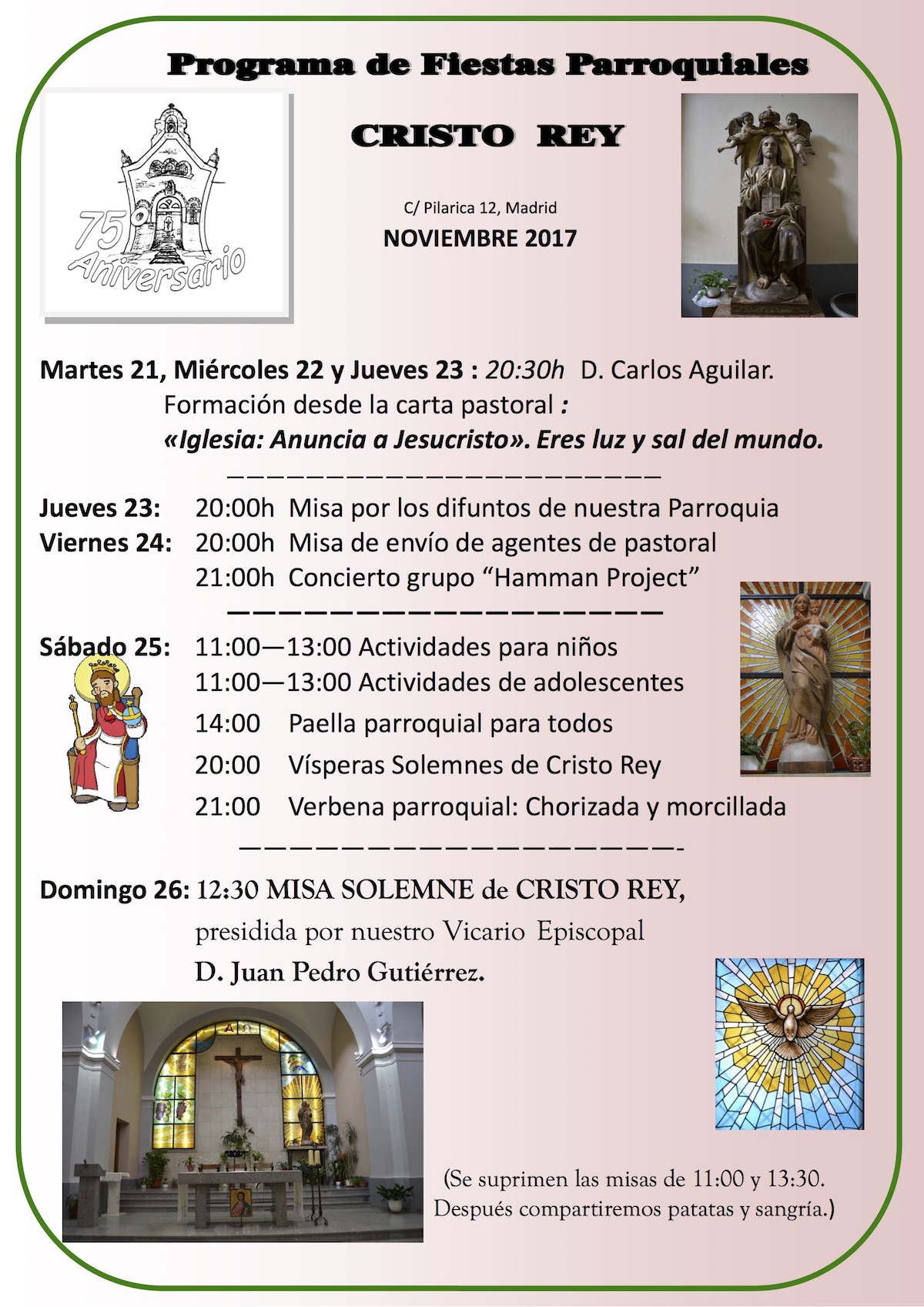 Cristo Rey de Usera organiza varias actividades para preparar su fiesta parroquial