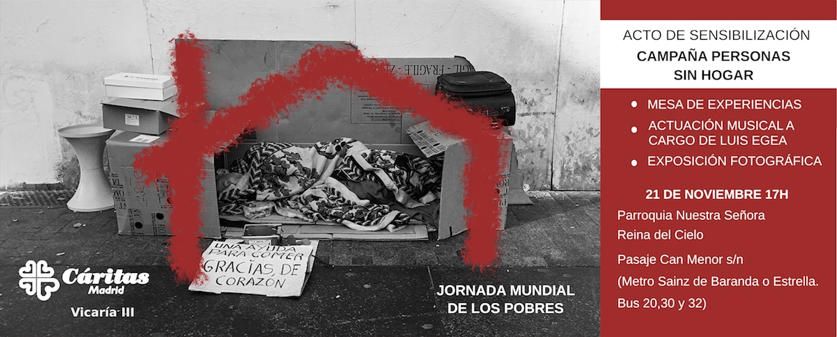 Reina del Cielo acoge el acto de sensibilización de Cáritas Vicaría III con ocasión de la campaña de las Personas sin Hogar