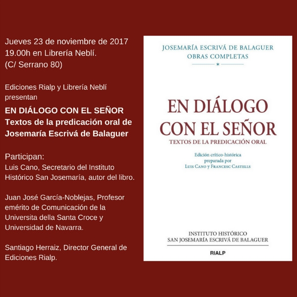 Presentación del libro «En diálogo con el Señor»