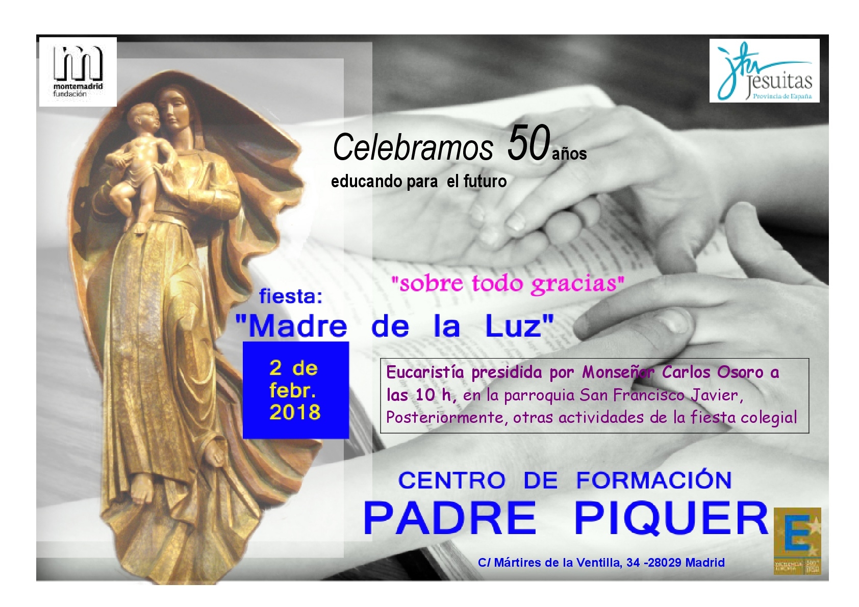 El colegio Padre Piquer clausura sus bodas de oro con una Misa en San Francisco Javier y San Luis Gonzaga
