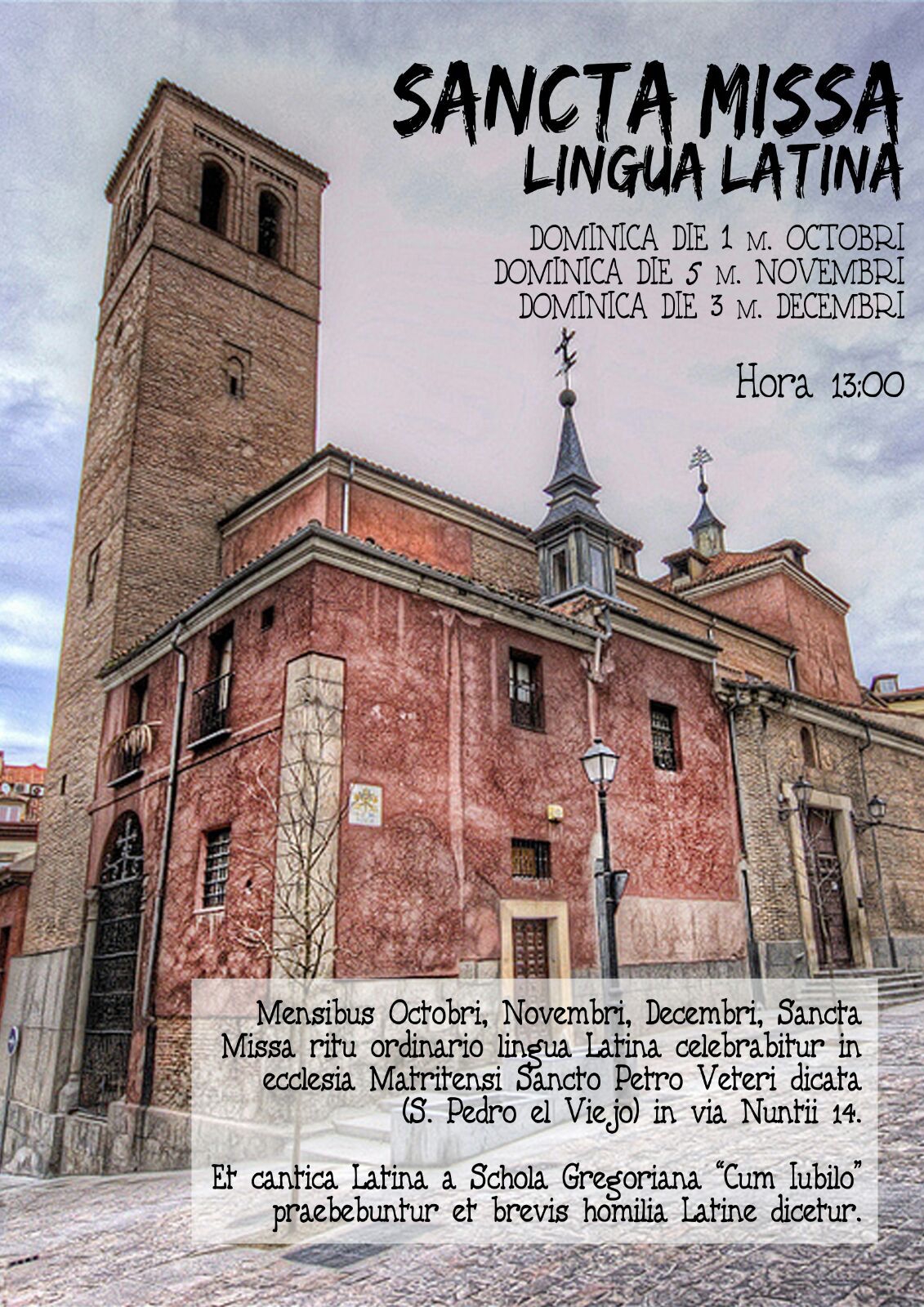 La iglesia San Pedro el viejo acoge la celebración mensual de una Misa en latín