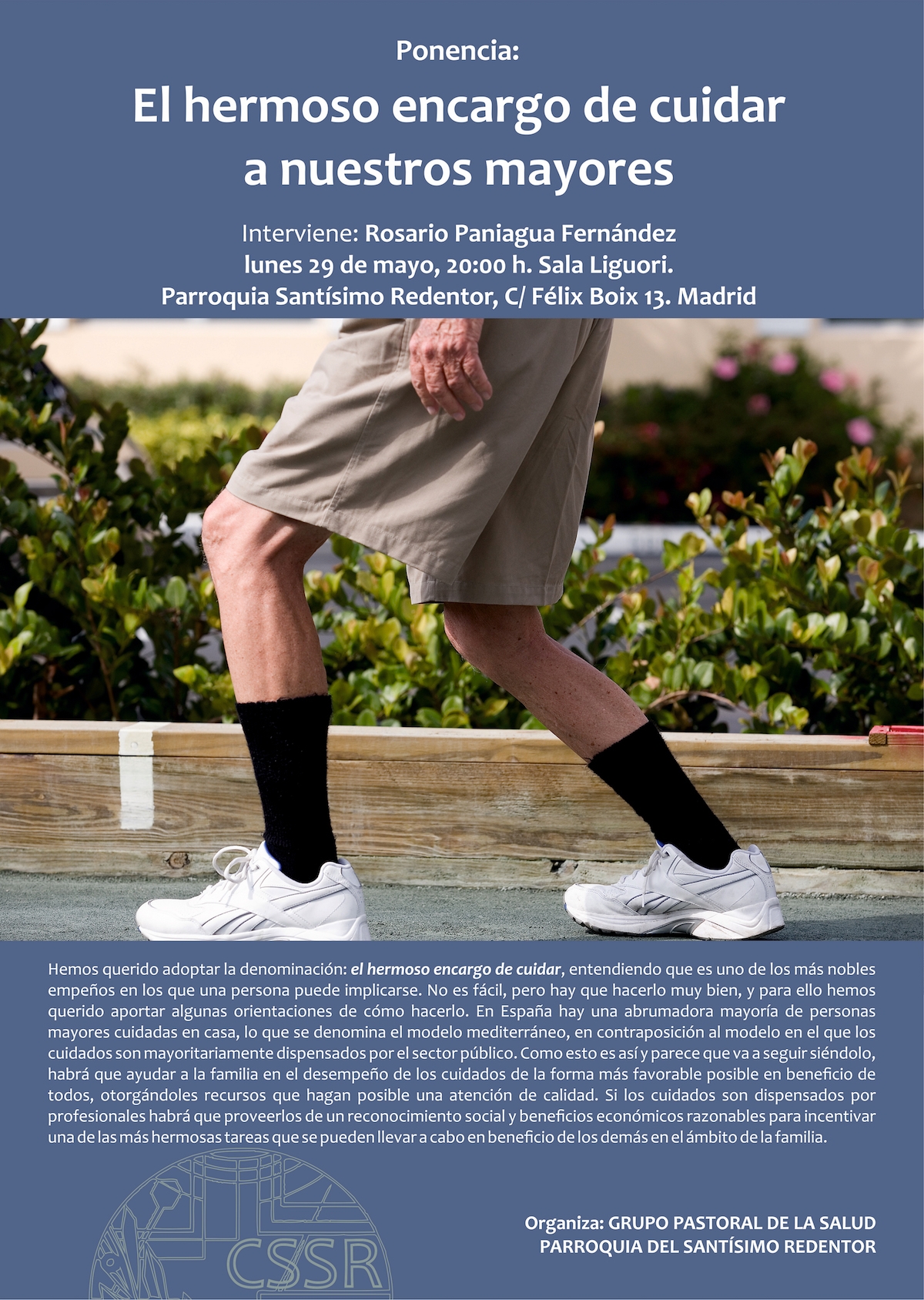 Rosario Paniagua habla de cuidar a los mayores en la parroquia Santísimo Redentor