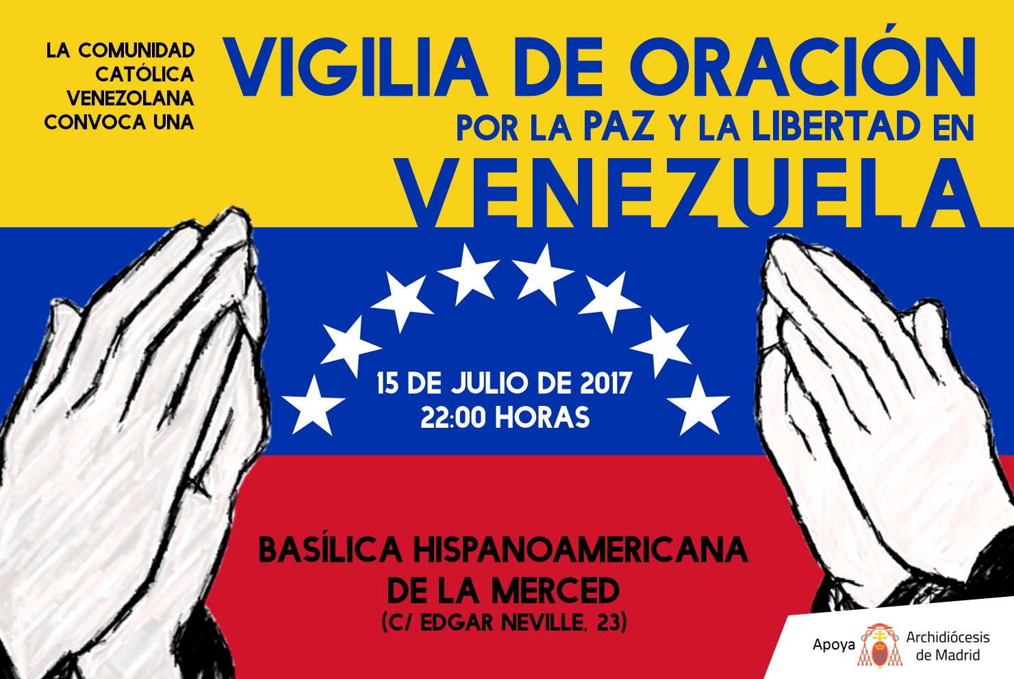 La basílica Hispanoamericana de la Merced acoge una vigilia de oración por la paz y la libertad en Venezuela este sábado