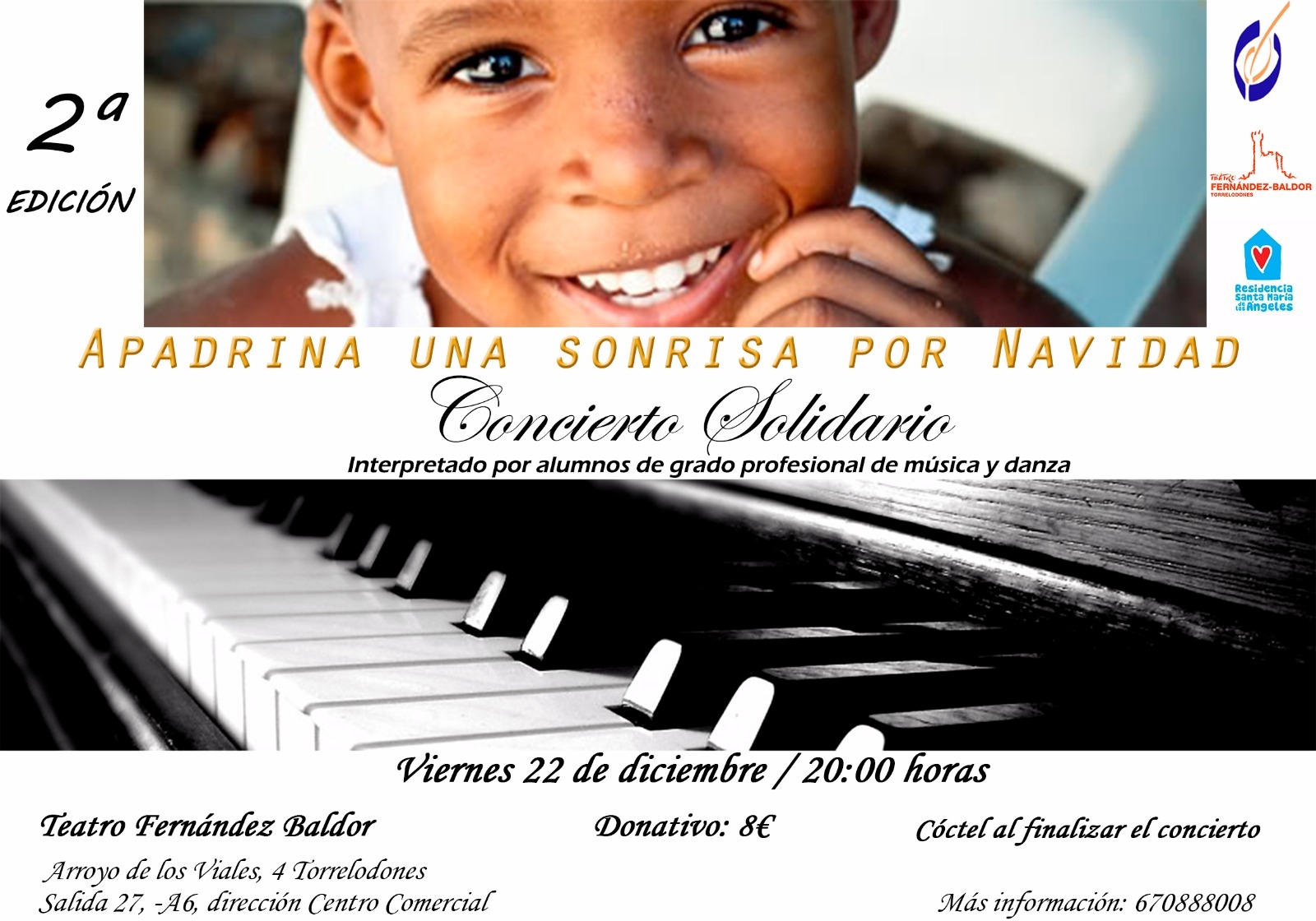 El teatro Fernández Baldor de Torrelodones acoge un concierto solidario