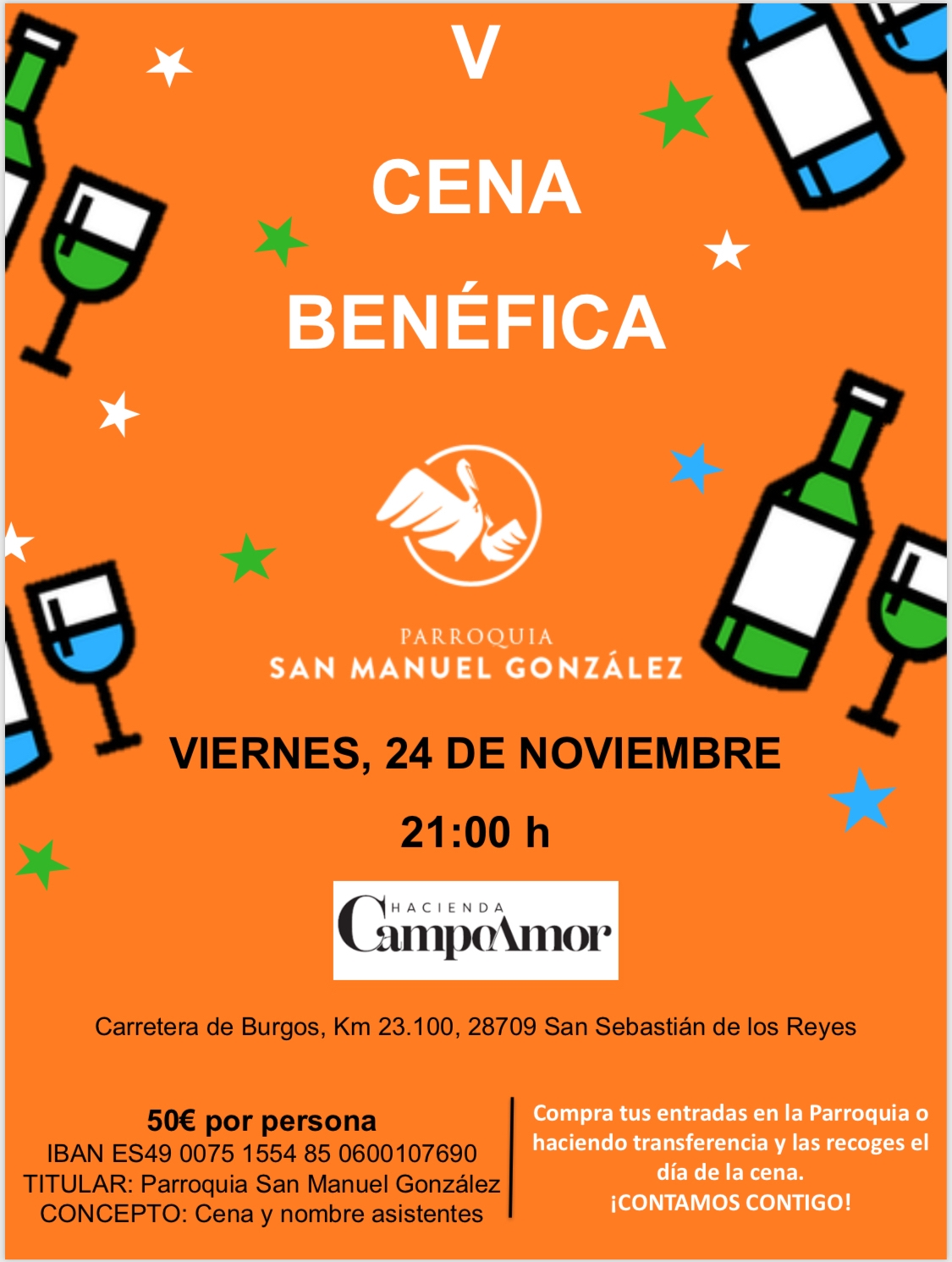 La iglesia San Manuel González organiza la V cena benéfica a favor de San Manuel González
