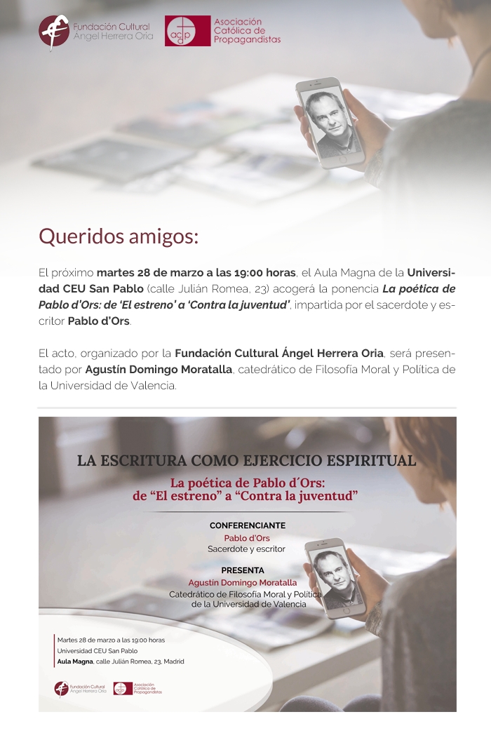 Pablo D'Ors habla de la escritura como ejercicio espiritual