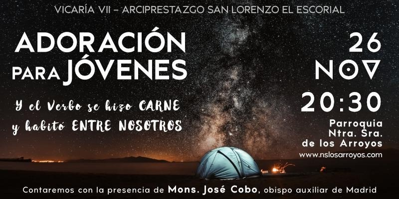 Nuestra Señora de los Arroyos acoge una vigilia de oración para jóvenes del arciprestazgo de San Lorenzo de El Escorial