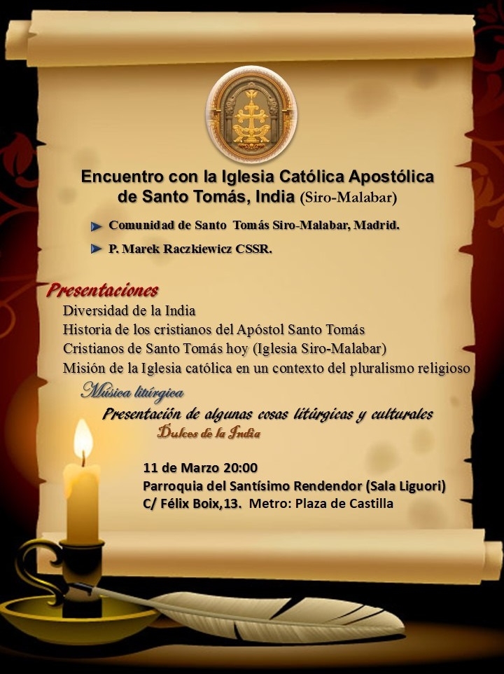 Encuentro con la Iglesia Católica Siro-Malabar en la parroquia del Santísimo Redentor