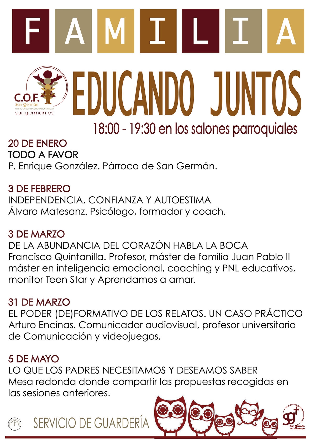 San Germán de Constantinopla organiza la Escuela de Padres 'Educando Juntos'