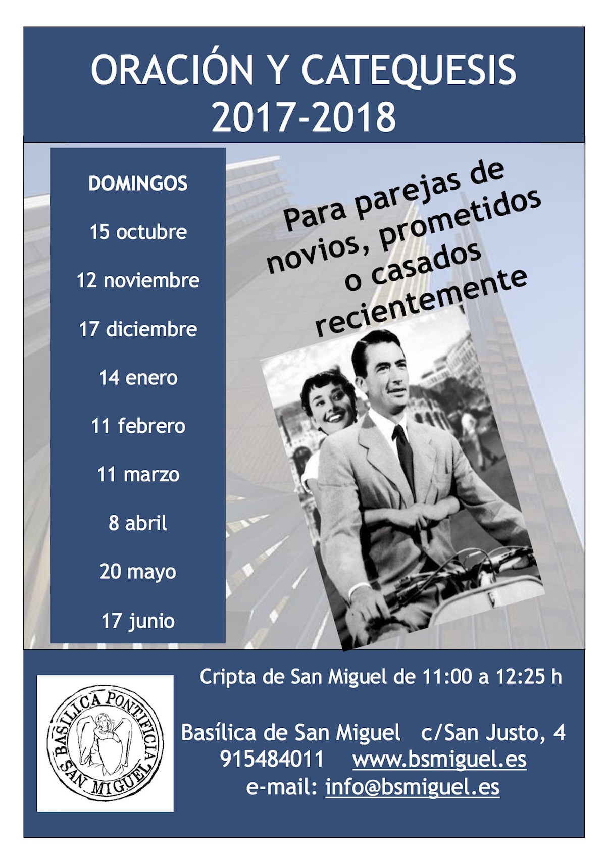 La basílica pontificia de San Miguel organiza una vigilia y catequesis para parejas