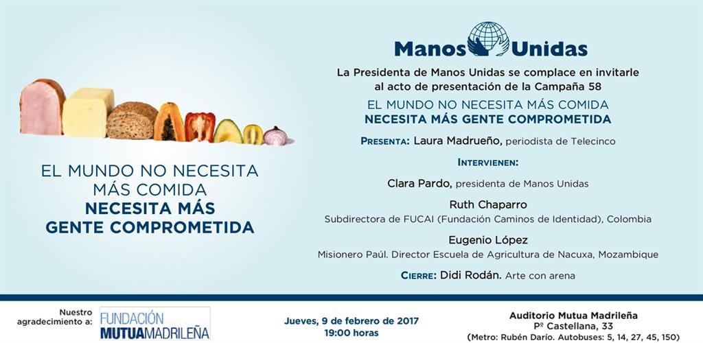 La presidenta de Manos Unidas presenta la LVIII Campaña