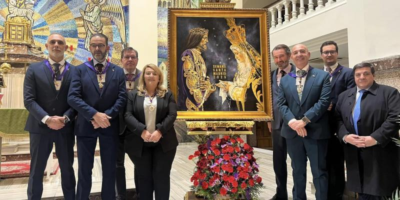 La Archicofradía de Jesús de Medinaceli presenta el cartel Semana Santa 2025 realizado por César Ramírez: «Este óleo sobre lienzo representa una madre y su hijo unidos por el dolor»