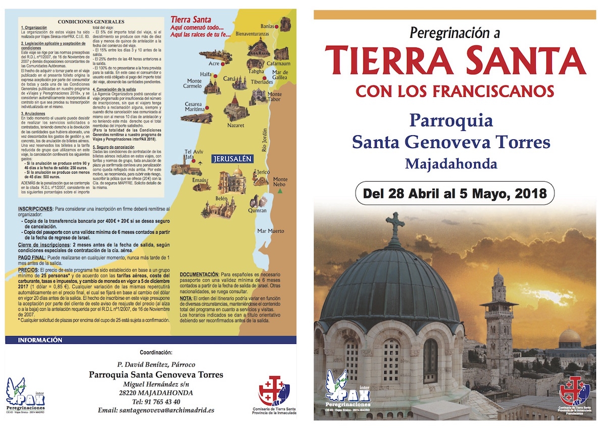 Santa Genoveva peregrina a Tierra Santa