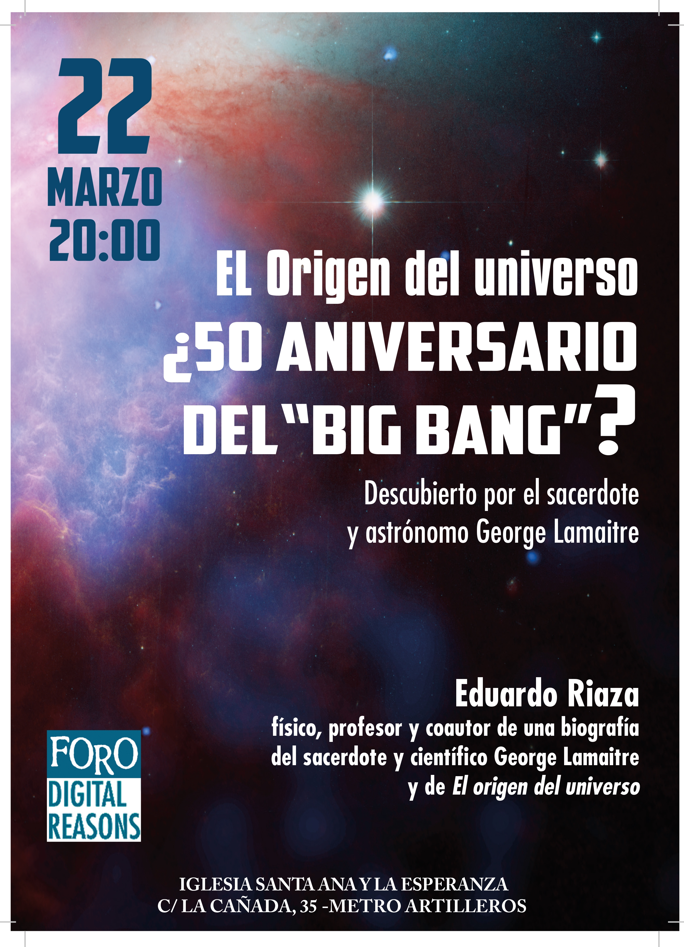 Eduardo Riaza habla del origen del universo en la parroquia Santa Ana y la Esperanza