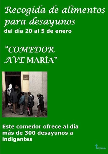 Recogida de alimentos para el comedor Ave María en la parroquia San Josemaría