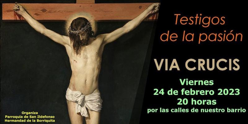 La Hermandad de la Borriquita realiza un vía crucis penitencial por el barrio en el primer viernes de Cuaresma