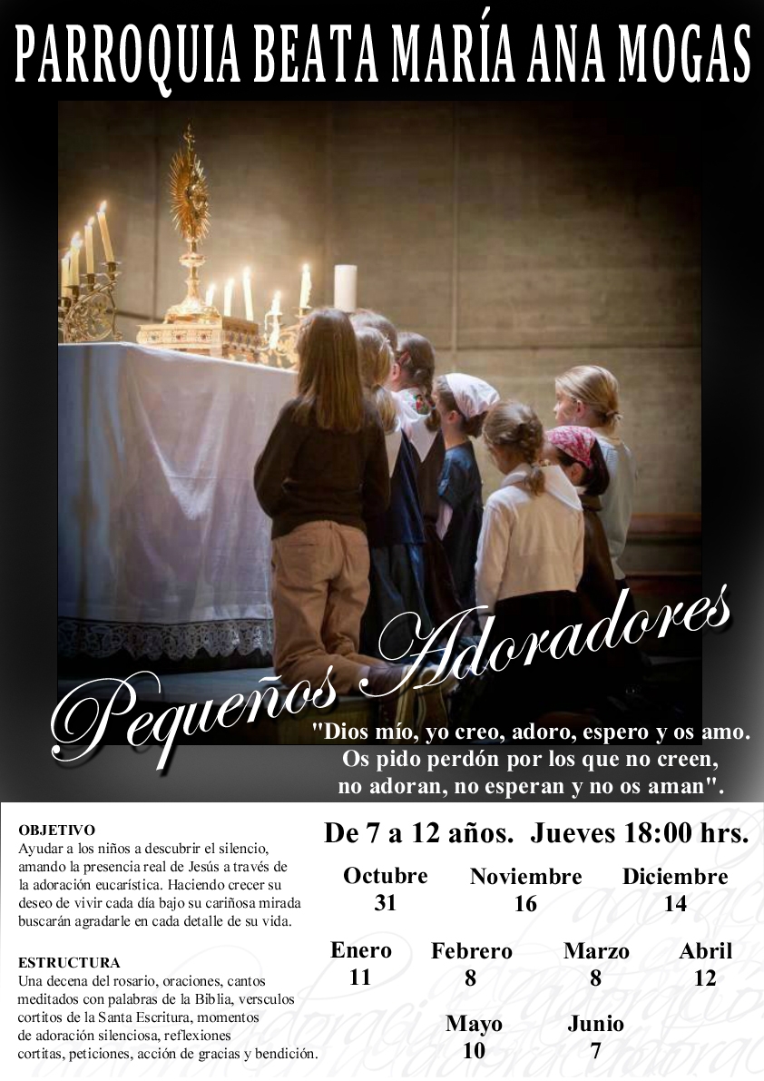 Beata Maria Ana Mogas acoge este jueves un encuentro con los pequeños adoradores