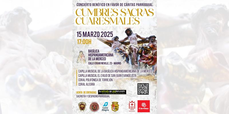 La Basílica Hispanoamericana de la Merced organiza un concierto cuaresmal en favor de Cáritas y los mayores en situación de soledad