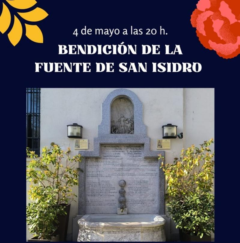 El vicario episcopal de la Vicaría VI, Gabriel Benedicto, preside la ceremonia de la bendición del agua de la Fuente de San Isidro